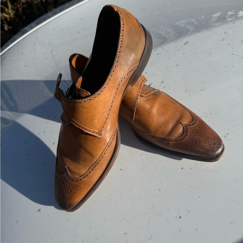 Mezlan Tan Leather Wingtip Oxfords - Picture 2 of 3